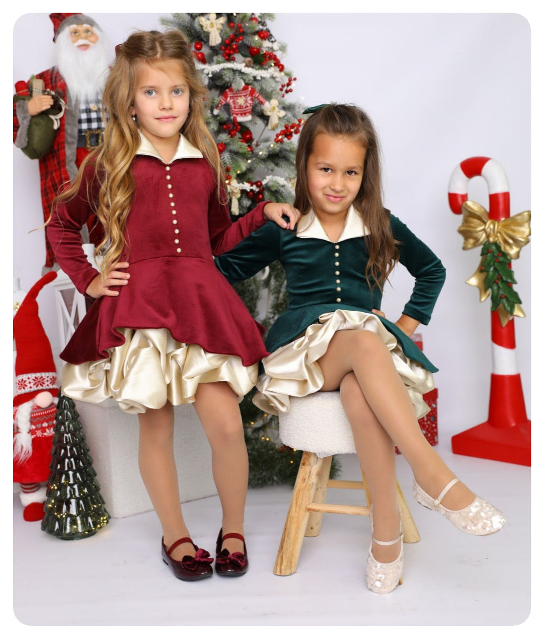 Rochie catifea Isaura (bordo)