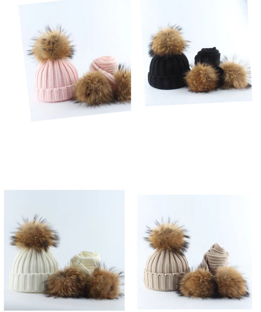 Set căciulă cu fular(blană naturală) Mira