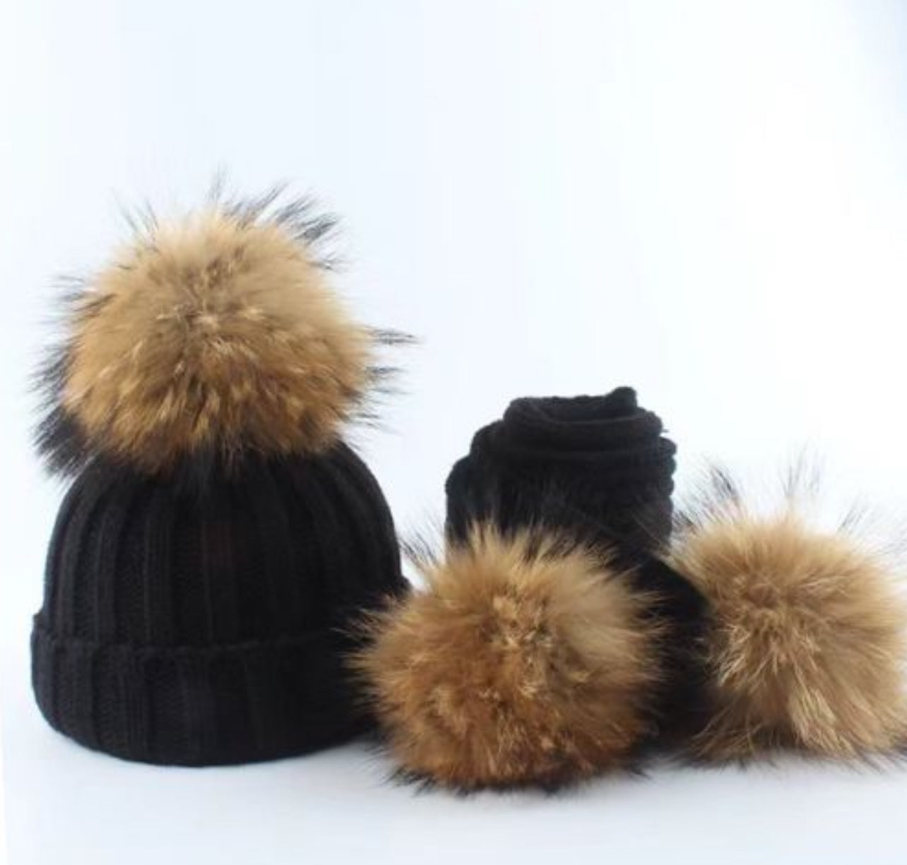 Set căciulă cu fular(blană naturală) Mira