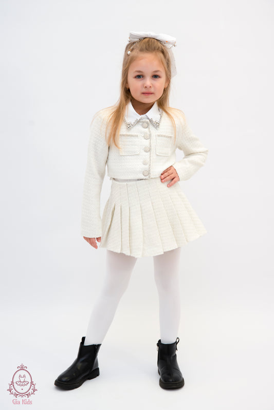 Costum Alba(fără guler)